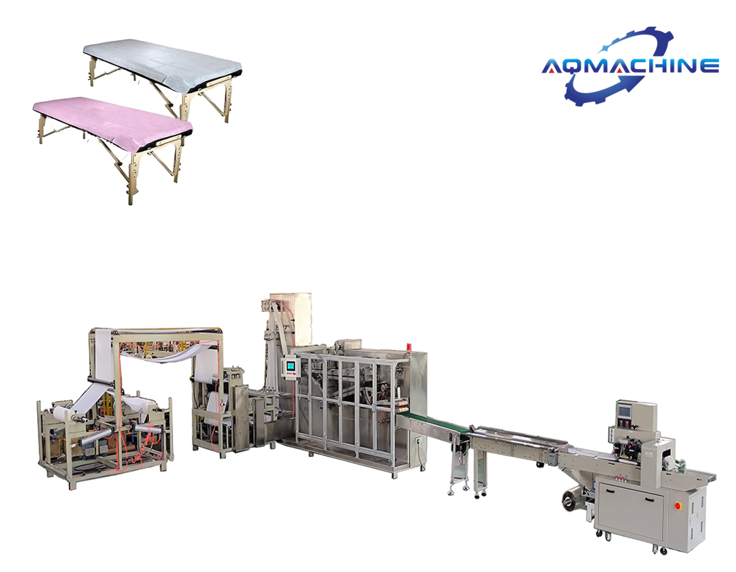 Disposable non woven spa bed sheets folding and cutting machine 2