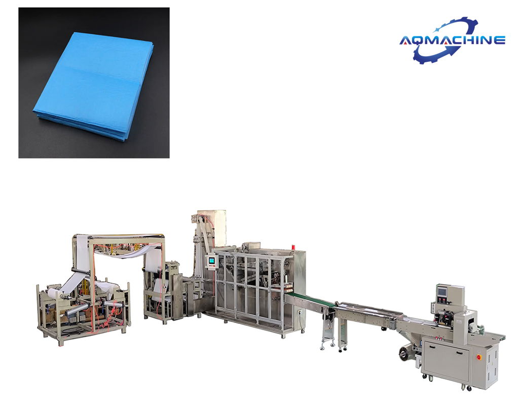 Disposable non woven spa bed sheets folding and cutting machine 3