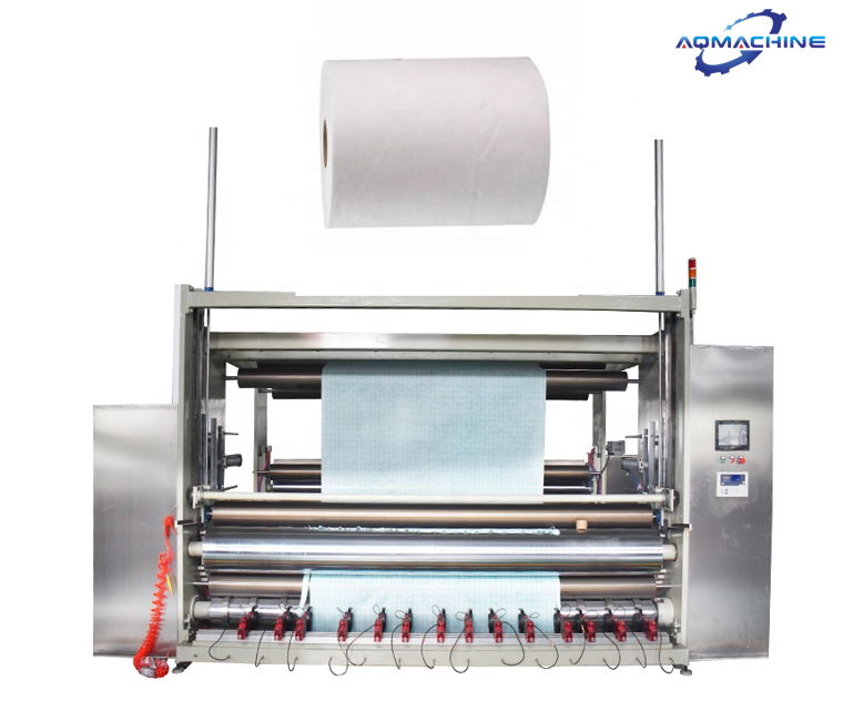 Nonwoven slitting and rewinding machine