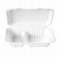 Greaseproof Microwave Safe Disposable Bagasse Biodegradable Clamshell Container 2