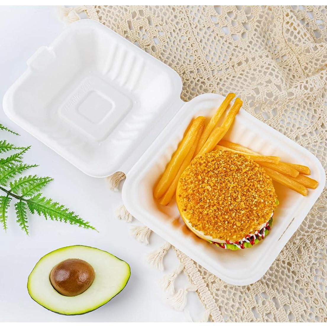 Take Away Food Container Packaging Sugarcane Bagasse Biodegradable Lunch Box 3