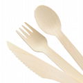 Biodegradable Cutlery Birch Wooden Disposable Cutlery Set Spoon Fork Knife 1