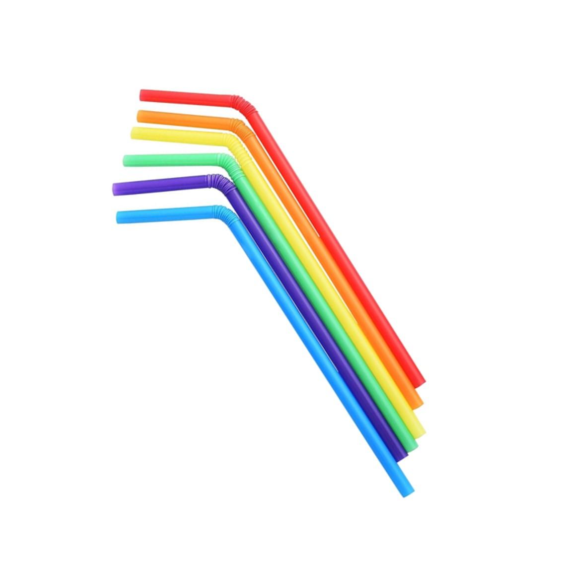 Drinking Straws Disposable Bendable Party Colored Plastic Straws Spoon