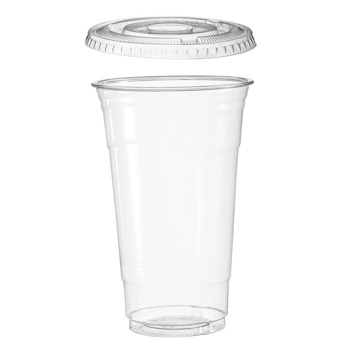 Hot selling disposable plastic transparent cold drink cup with lid, coffee cup