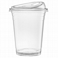 Hot selling disposable plastic transparent cold drink cup with lid, coffee cup