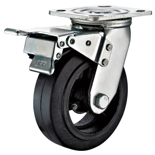 Heavy-duty caster with Rubber on Steel Rim Wheel-Rolling Technologies 3