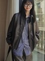 盧浮秋季新款韓版老錢風時髦PU皮夾克寬鬆廓形立領時髦皮衣外套女 2