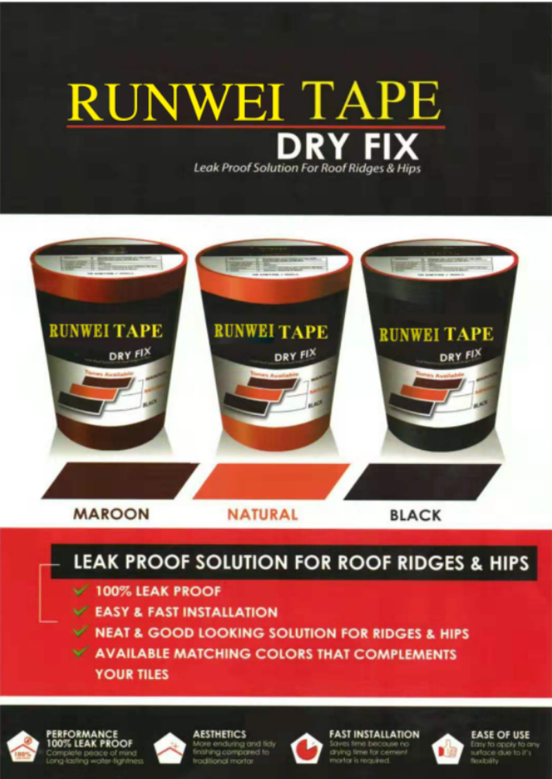 Roof tape/ dry fix leak proof solution for roof ridges & hips 2