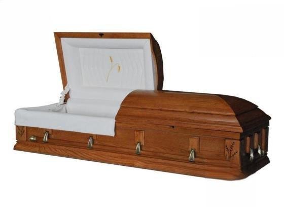 Funeral burial solid wooden coffin