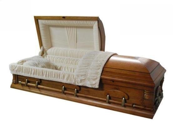 Funeral burial solid wooden coffin 2