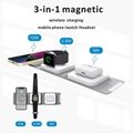 3-in-1 PU Fabric Folding Magnetic Wireless Charger