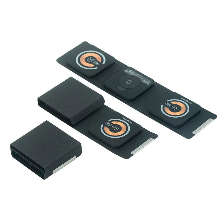 3-in-1 PU Fabric Folding Magnetic Wireless Charger 4