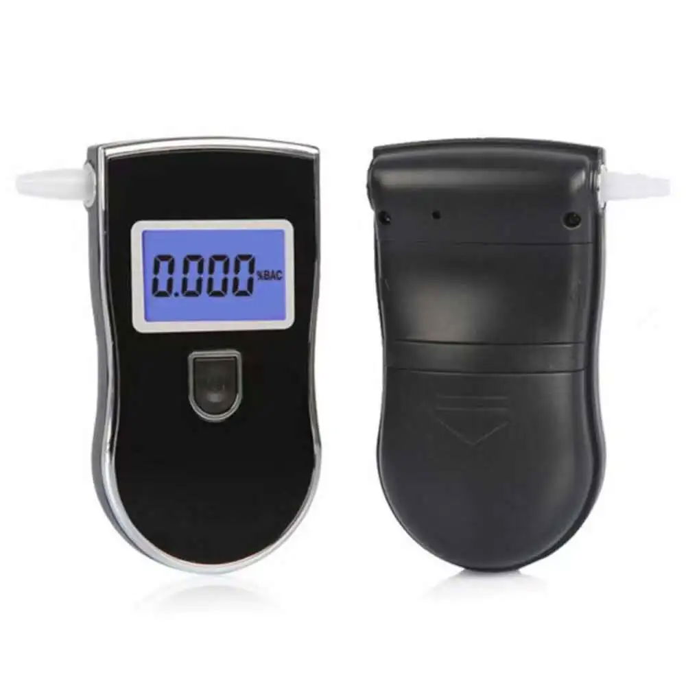 Black Led Lights Show Breathalyzer Alcohol Tester With Timer Quick Response For  3