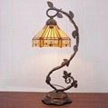 WERFACTORY Tiffany Lamp Stained Glass Table Lamp Bedside Desk Reading Light 3