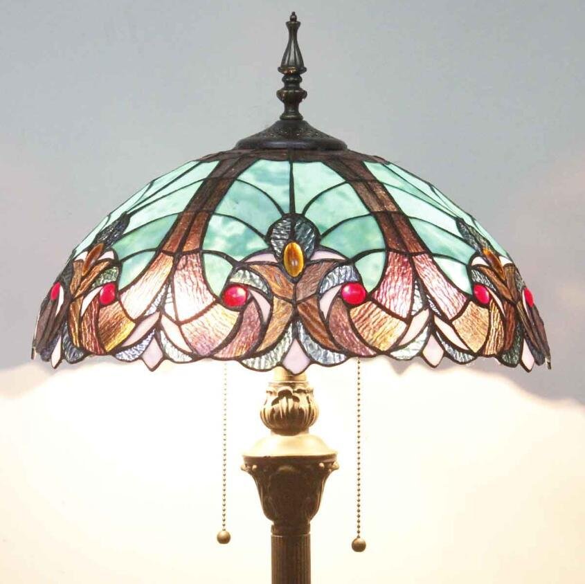 WERFACTORY Tiffany  Floor  lighting  Green   Stained Glass Standing Read lamp 3