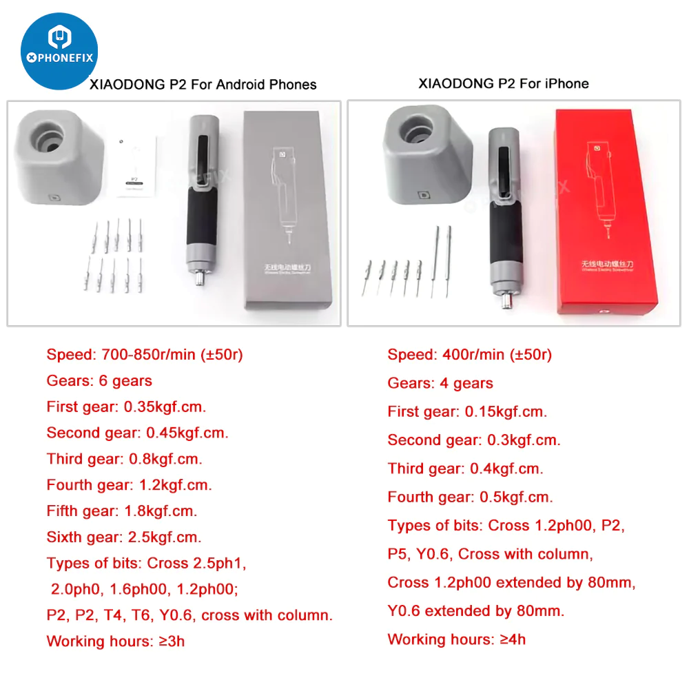 XIAODONG Brushless Electric Screwdriver For iPhone Android Tablet 2