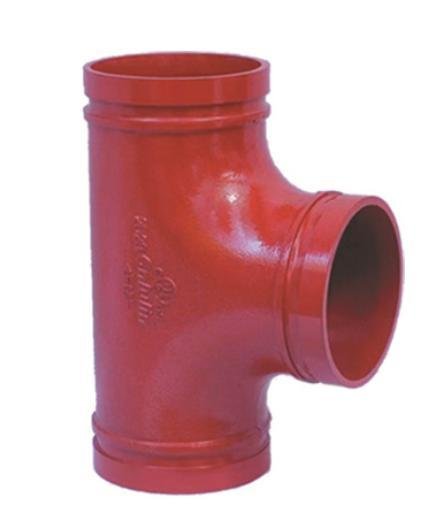 fire fighting system FM UL Approved Grooved Pipe Fitting ductile iron Tee