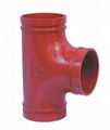 fire fighting system FM UL Approved Grooved Pipe Fitting ductile iron Tee