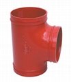 fire fighting system FM UL Approved Grooved Pipe Fitting ductile iron Tee 2