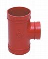 fire fighting system FM UL Approved Grooved Pipe Fitting ductile iron Tee 3