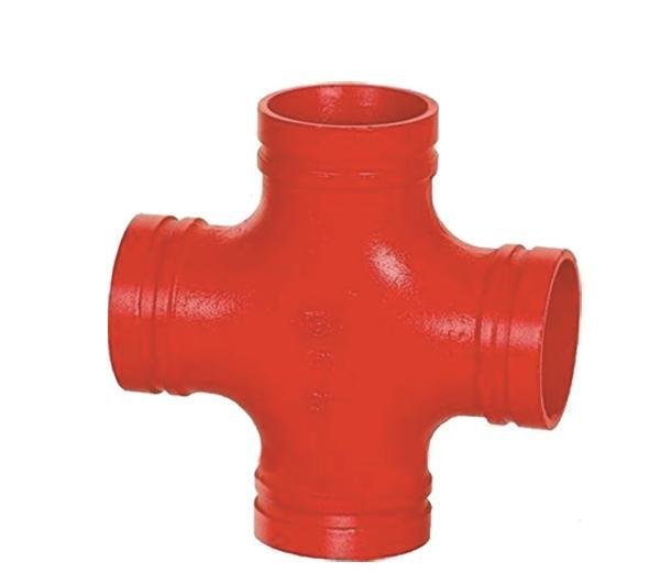 Professional Cast Iron Ductile Iron Pipe Fittings Grooved Cross 2