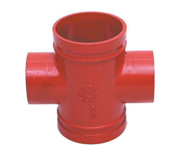Professional Cast Iron Ductile Iron Pipe Fittings Grooved Cross 3