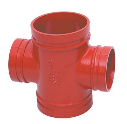 Professional Cast Iron Ductile Iron Pipe Fittings Grooved Cross 4