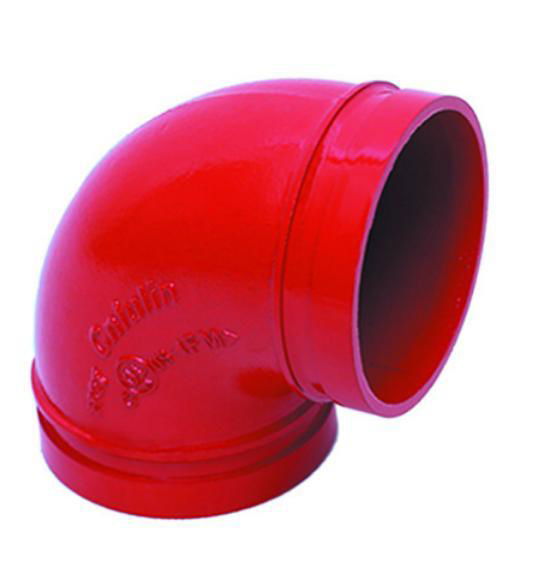 Fm certified fire ductile iron grooved elbow pipe fittings 3