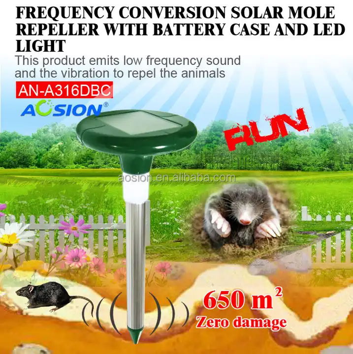 Ultrasonic Pest control Animal Rodent solar powered mole repeller AN-A316 3