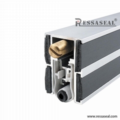 Full tongue and groove automatic door sweeps for fireproof intumescent door bott