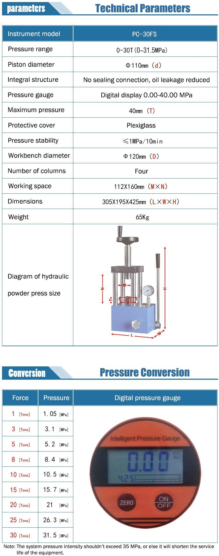 Electric laboratory hydraulic press 4