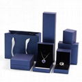 Classical Navy Blue Leather jewelry Box Luxury Wedding Ring Packaging Private Lo 1