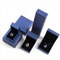 Classical Navy Blue Leather jewelry Box Luxury Wedding Ring Packaging Private Lo 5