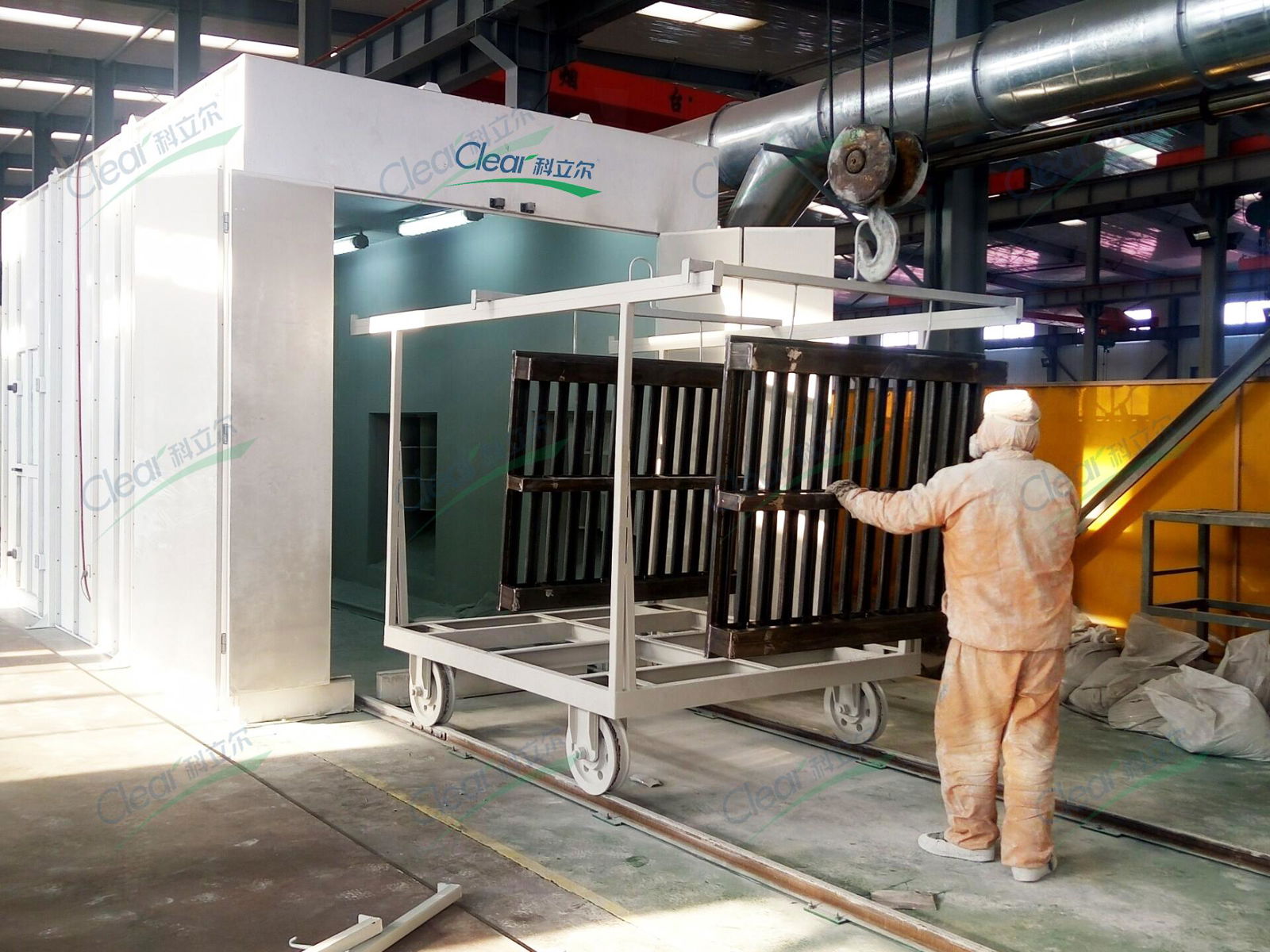 Clear powder coating spray booth 2