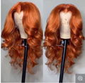 Dark Orange Wig Remy Hair Real Hair Wigs Human Hair  in Stock Wholesale