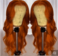Dark Orange Wig Remy Hair Real Hair Wigs Human Hair  in Stock Wholesale 4