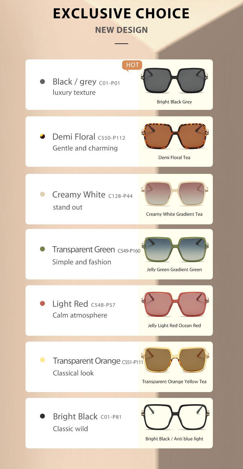 Hot Sell Wholesale sunglasses Women Fashion Square Customize 5