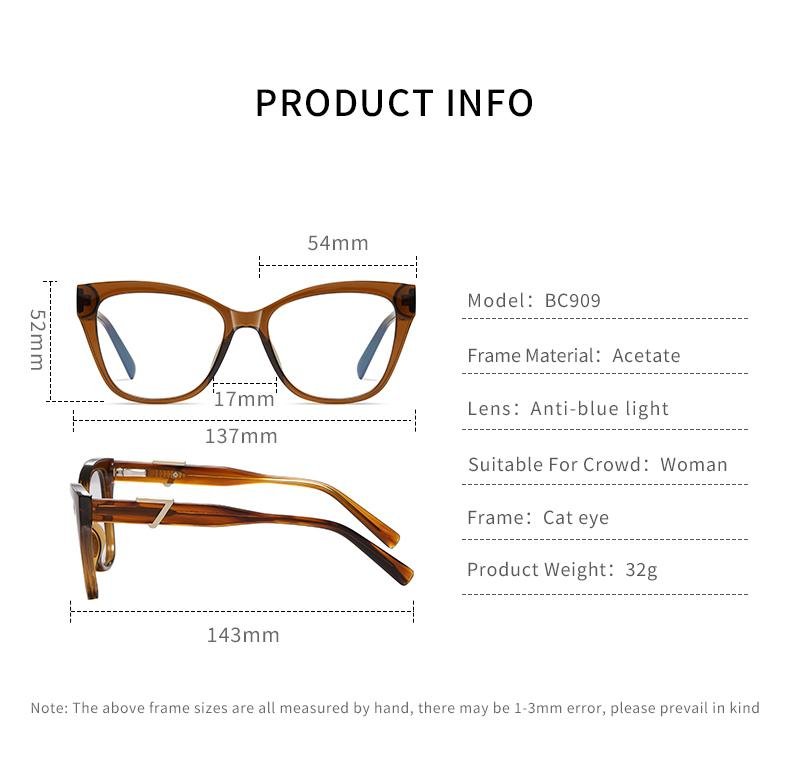 新款时尚眼镜架tr90猫眼时尚眼镜近视眼镜女性防蓝光眼镜 4