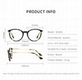 Round Acetate Glasses Metal Optical Frame Glasses Women Ins Style 4