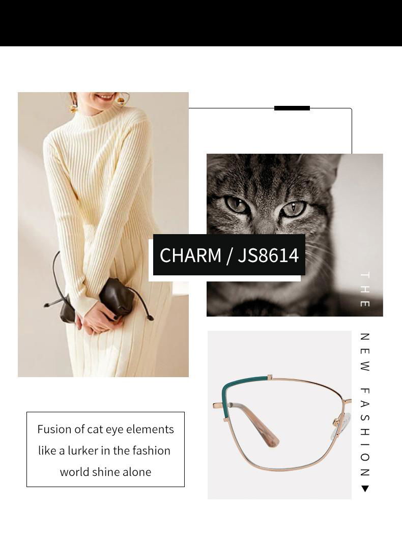 Cat Eye Square Optical Glasses Frame Customized Fashion Women's Glasses 2