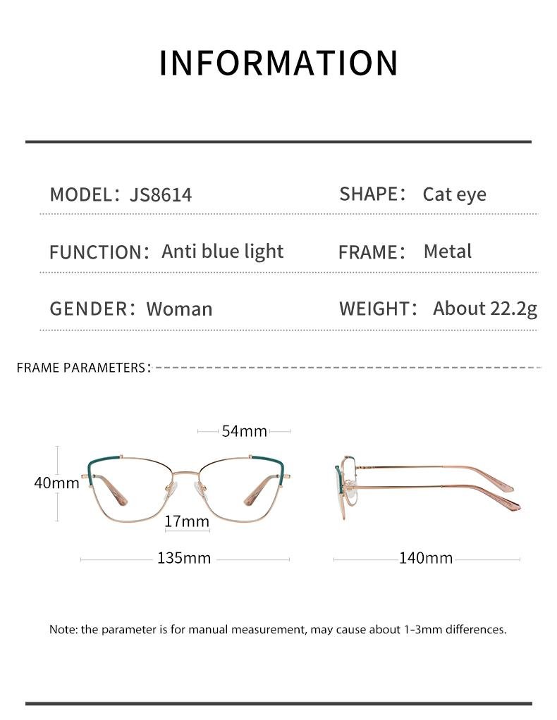 Cat Eye Square Optical Glasses Frame Customized Fashion Women's Glasses 4