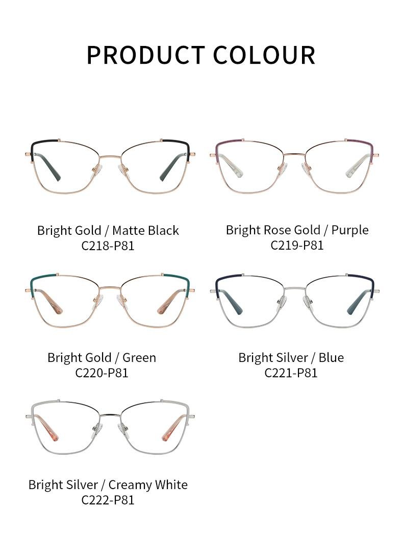 Cat Eye Square Optical Glasses Frame Customized Fashion Women's Glasses 5