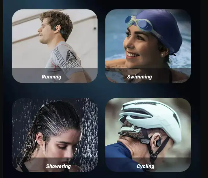IPX8 Waterproof Swimming Headphones Bone Conduction Headphones Built-in 32GB MP3 5