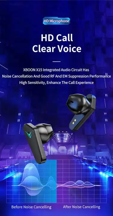 In Ear Headphone Low Latency Battery Power LCD Display True Wireless Gaming TWS 2