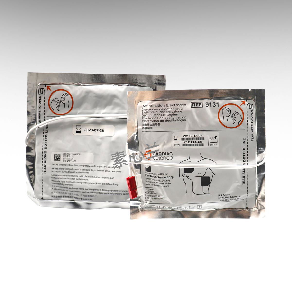 Cardiac Science Powerheart AED G3 defibrillator electrode pads 9131 4