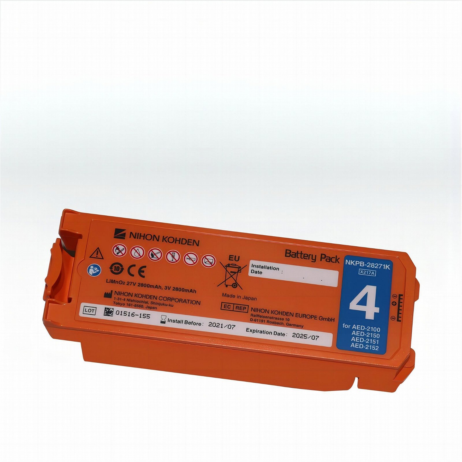 日本光电AED-2100/2150/2151/2152除颤仪电池NKPB-14301/28271K