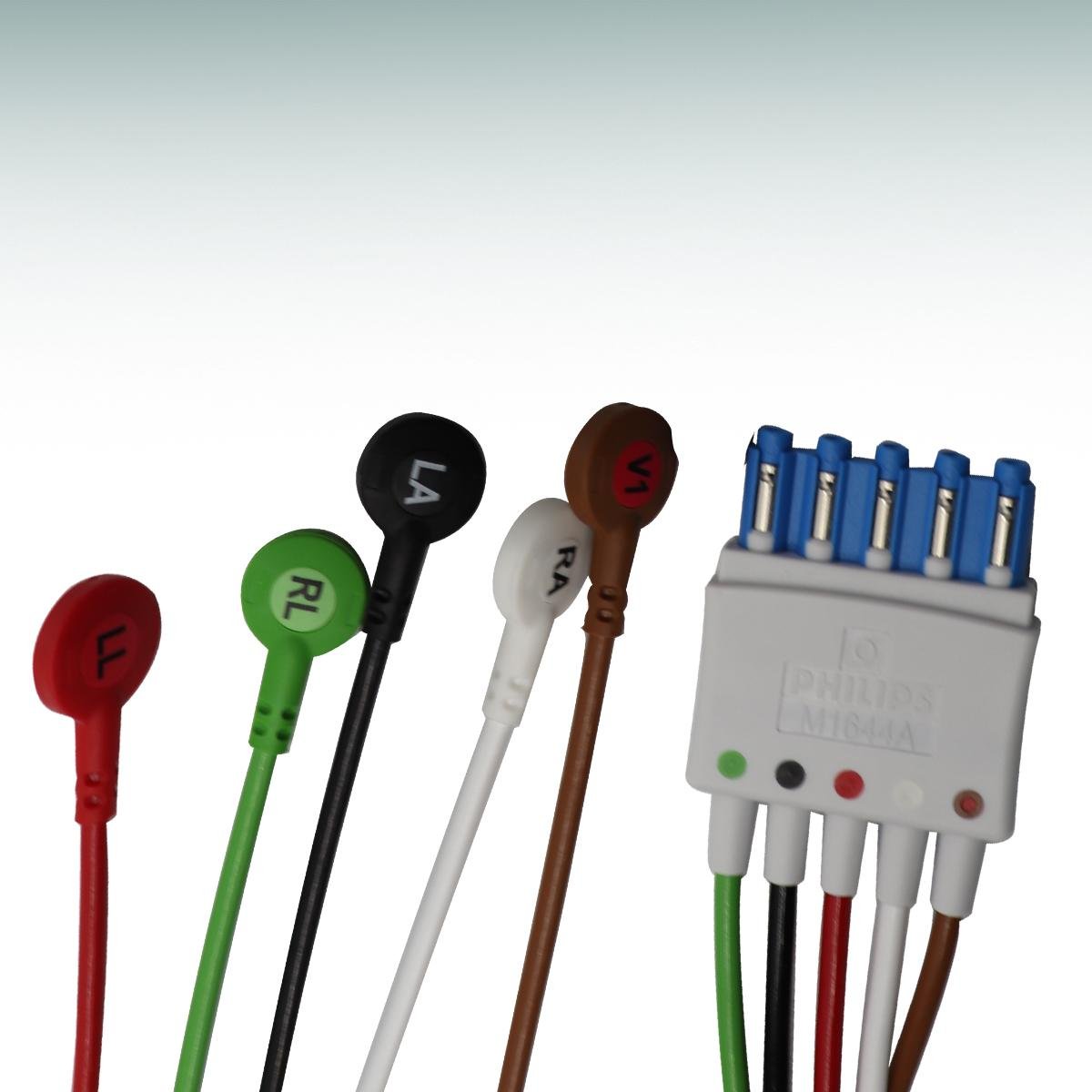 Original Philips ECG cable leadwire 5-pin lead wire M1644A for monitor cable  3