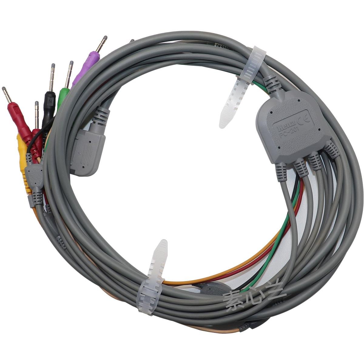 Original Kenz Cardico 1211 10 cables pin ECG cable leadwire PC-201 cable ecg