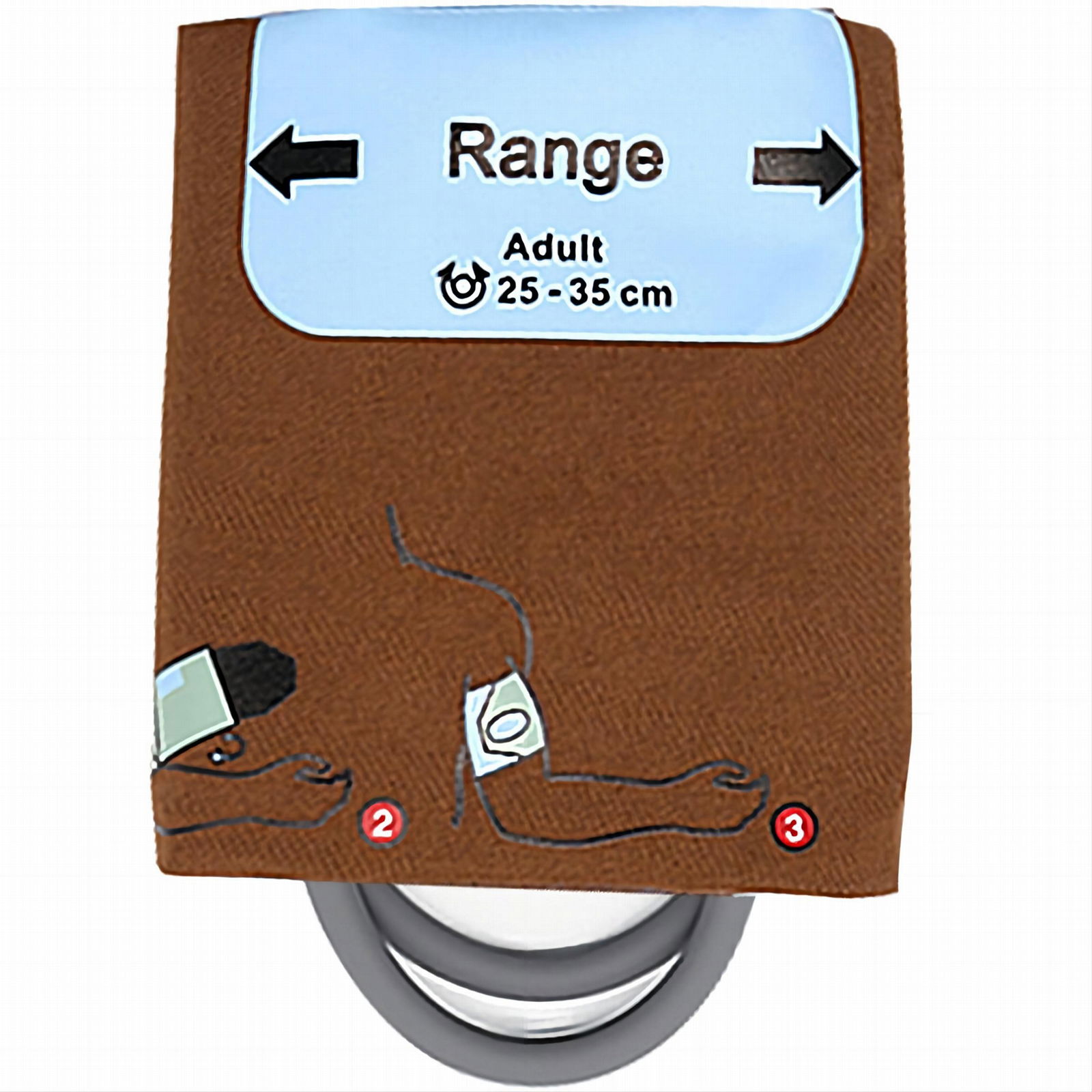 Customizable compatible ambulatory blood pressure cuff for adult single tube