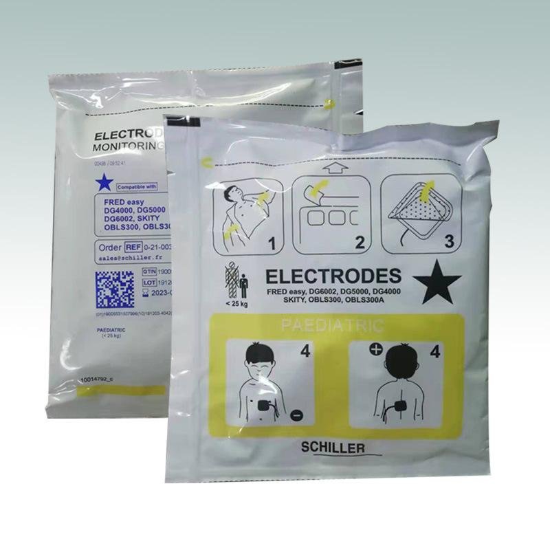 Original Schiller AED defibrillation electrode pads for child 0-21-0037  2